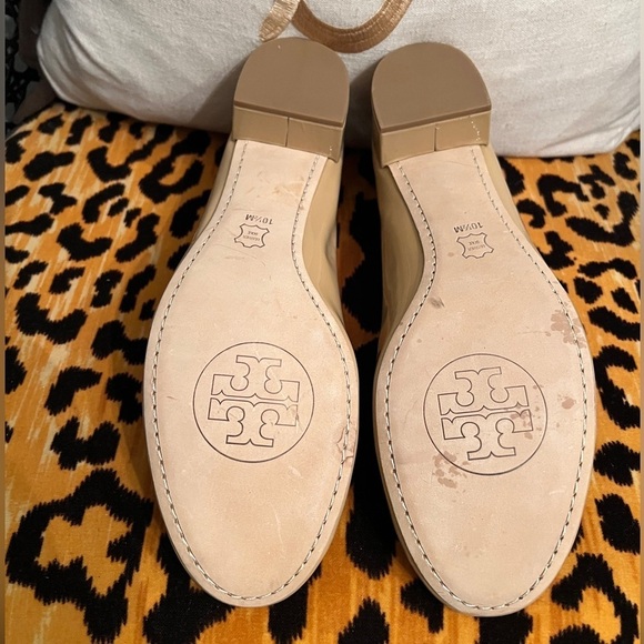 TORY BURCH Chelsea Charm Patent Leather Pump Block Heel Nude Size 10.5 NEW! - Picture 8 of 16